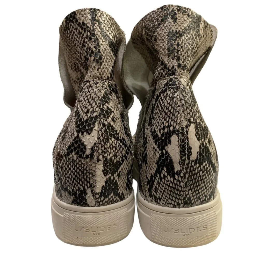 J/Slides New York Hightop Tennis Shoes Leather Snake Skin Platform Sz 10 Streetw